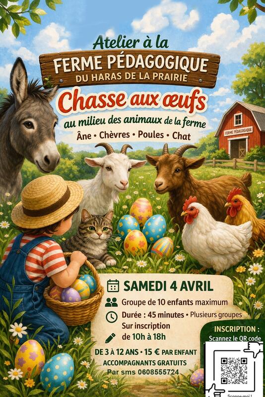 Chasse aux Oeufs au Milieu des Animaux de la Ferme