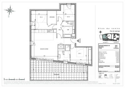 Appartement - 94 m² - 4 pièces