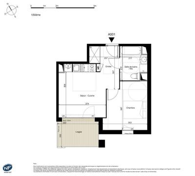 Appartement - 38 m² - 2 pièces