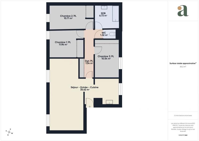 Appartement - 84 m² - 4 pièces