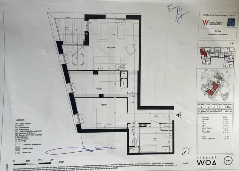 Appartement - 68 m² - 3 pièces