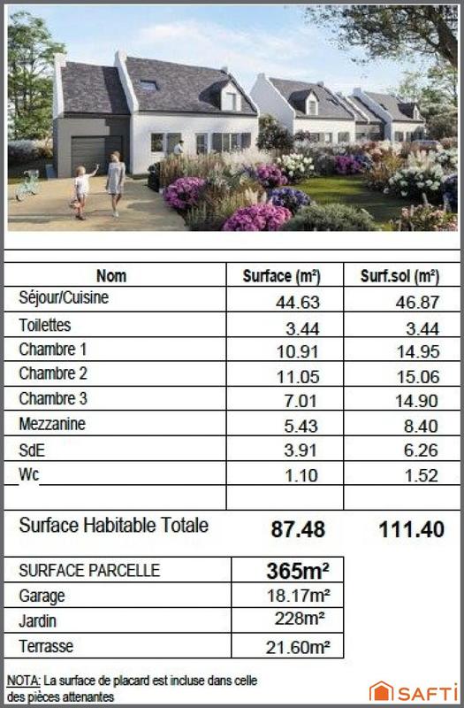 Maison - 87 m² - 4 pièces