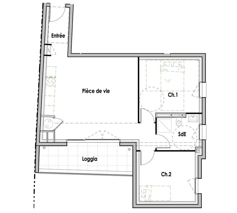 Appartement - 62 m² - 3 pièces