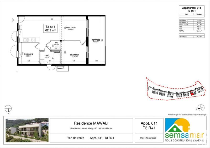 Appartement - 63 m² - 3 pièces