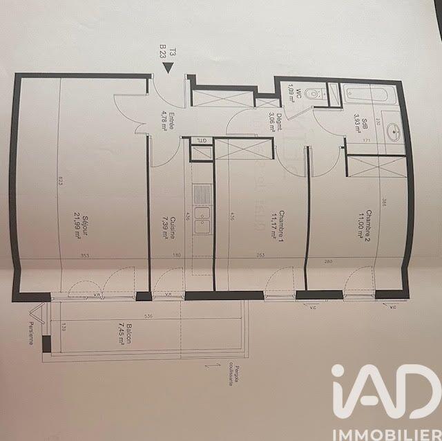 Appartement - 64 m² - 3 pièces