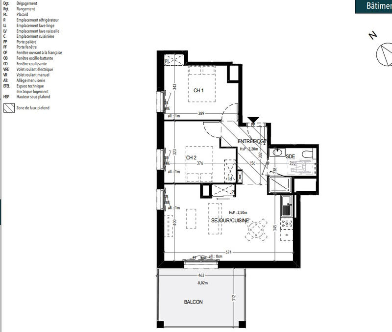 Appartement - 59 m² - 3 pièces