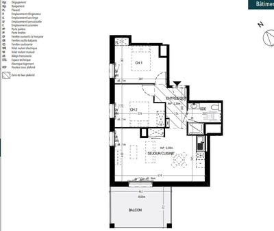 Appartement - 59 m² - 3 pièces