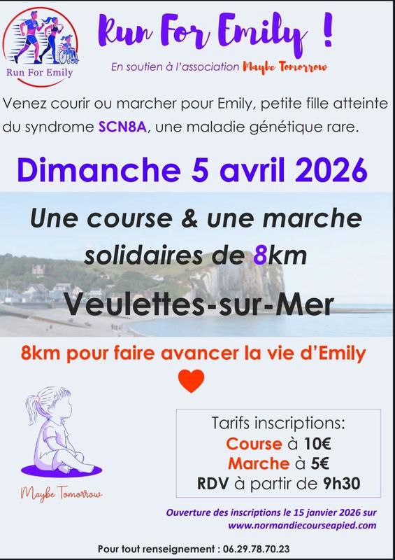 Courir ou marcher pour Emily : 8 km de solidarité !