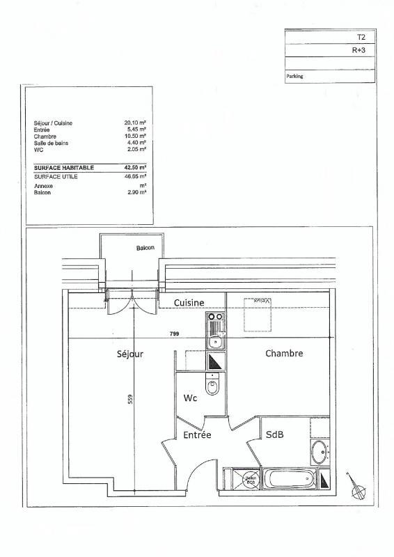 Appartement - 42 m² - 2 pièces