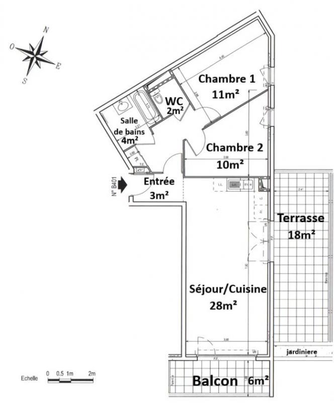 Appartement - 64 m² - 3 pièces