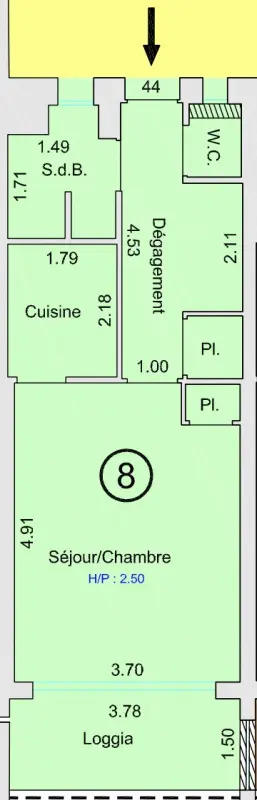 Studio - 33 m² - 1 pièce