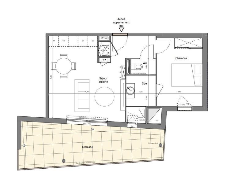 Appartement - 45 m² - 2 pièces
