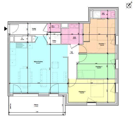 Appartement - 88 m² - 4 pièces