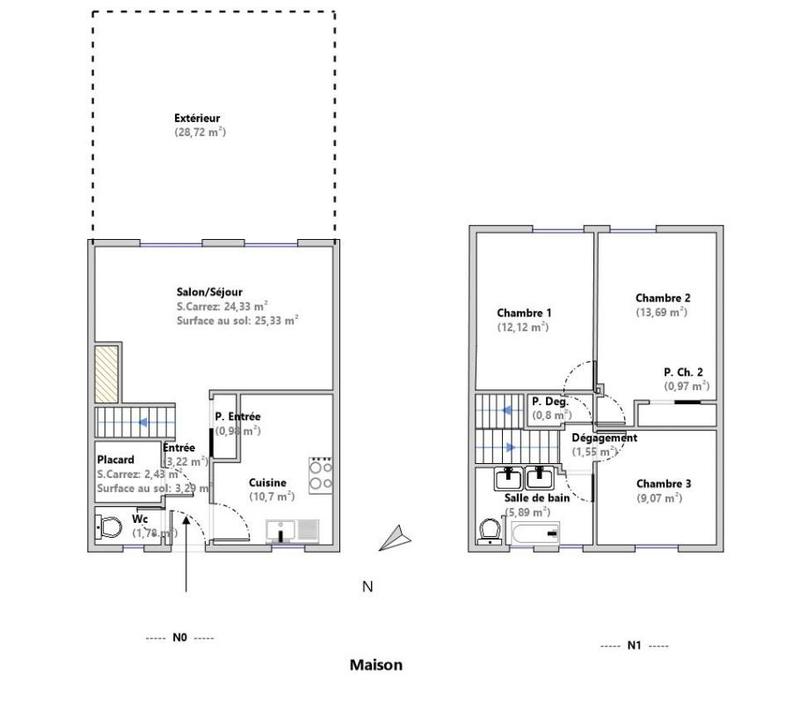 Maison - 103 m² - 4 pièces