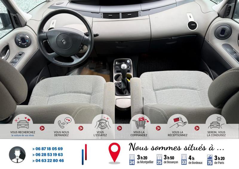 Renault Espace IV 3.5 V6 245ch Bva Expression 7 places 1ère main &amp; carnet d'entretiens*149 000km*Ct Révision Ok*Véhicule Sous Garantie*100 Points de Contrôles*CarteGrise Moitié prix (Véhicule plus 10 ans)*Régulateur/limiteur vitesse*Climatisation Auto*Fix