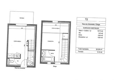 Duplex - 30 m² - 2 pièces