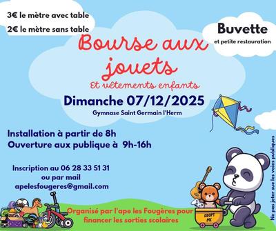 Bourse aux jouets et vêtements enfants