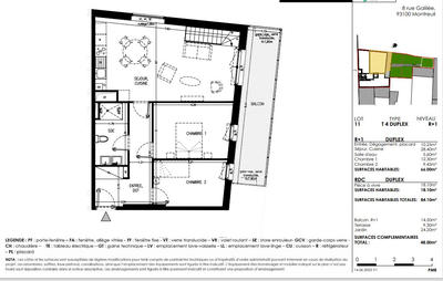 Duplex - 84 m² - 4 pièces