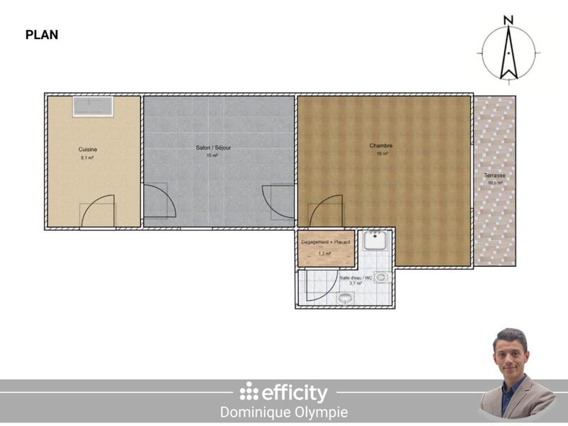 Appartement - 47 m² - 2 pièces