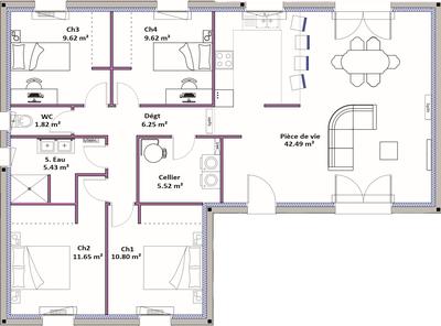 Maison - 103 m² - 5 pièces