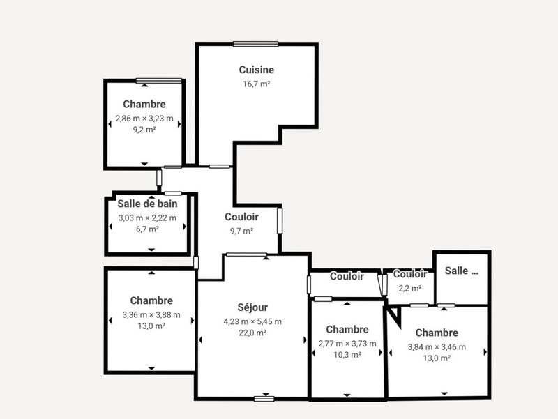 Appartement - 130 m² - 5 pièces