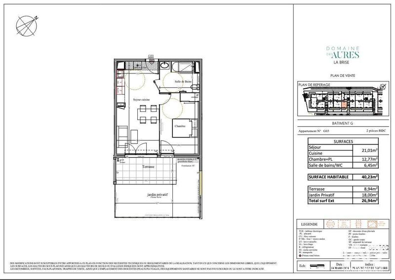 Appartement - 40 m² - 2 pièces