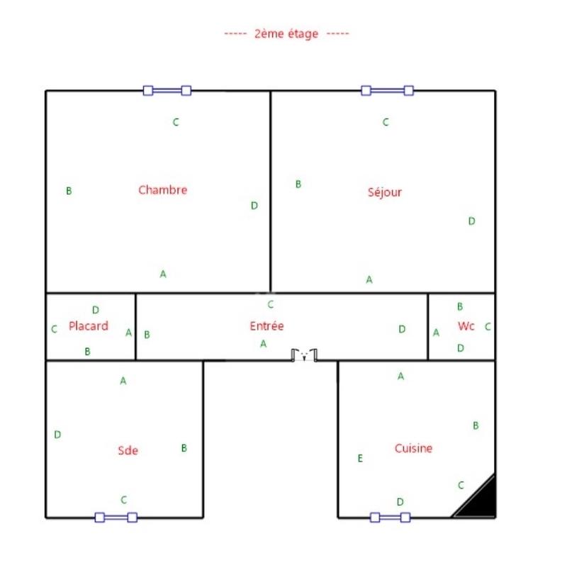 Appartement - 49 m² - 2 pièces