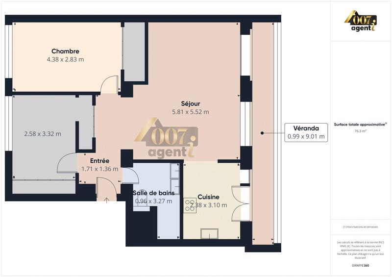 Appartement - 68 m² - 3 pièces