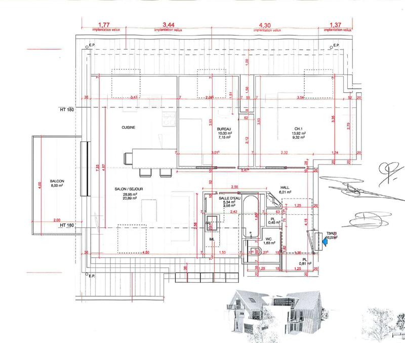 Appartement - 50 m² - 3 pièces
