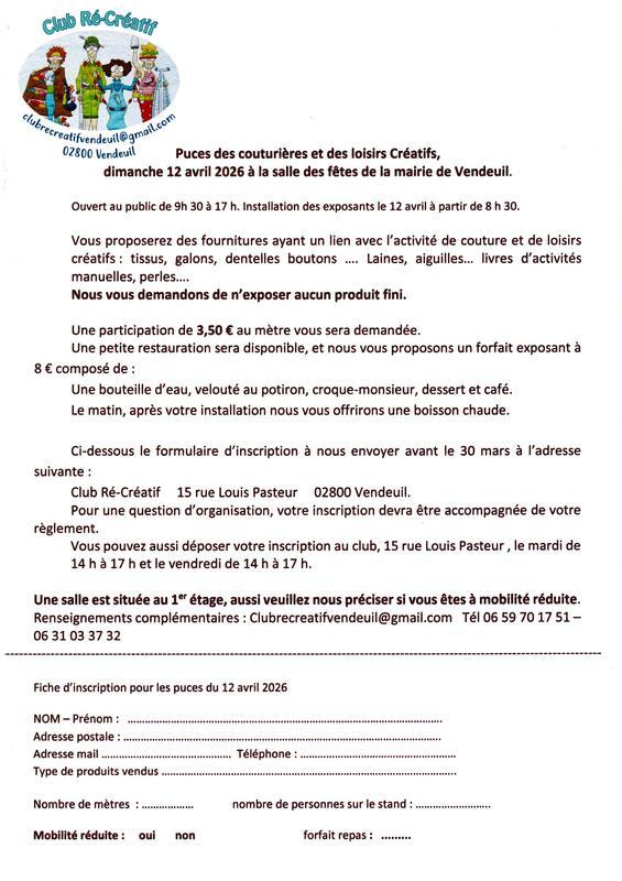 Puces des couturières et des loisirs créatifs