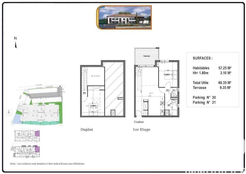 Appartement - 57 m² - 3 pièces