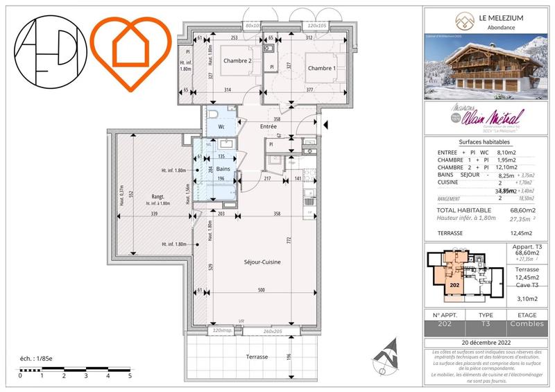 Appartement - 69 m² - 3 pièces