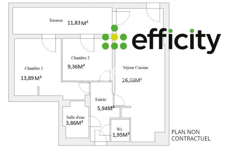 Appartement - 62 m² - 3 pièces