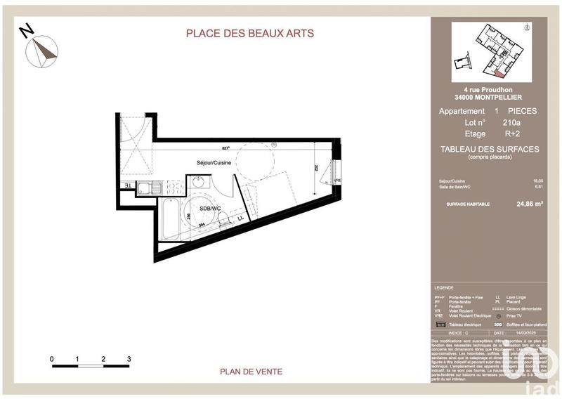Appartement - 24 m² - 1 pièce