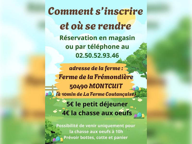 Pâques de la Ferme Coutançaise : traite, petit déjeuner et chasse aux œufs