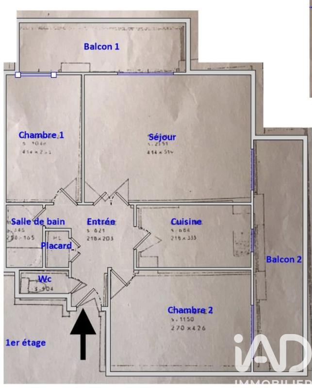 Appartement - 61 m² - 3 pièces