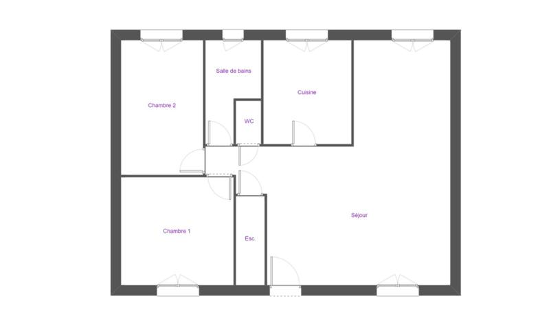 Maison - 61 m² - 3 pièces