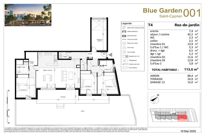 Appartement - 114 m² - 4 pièces