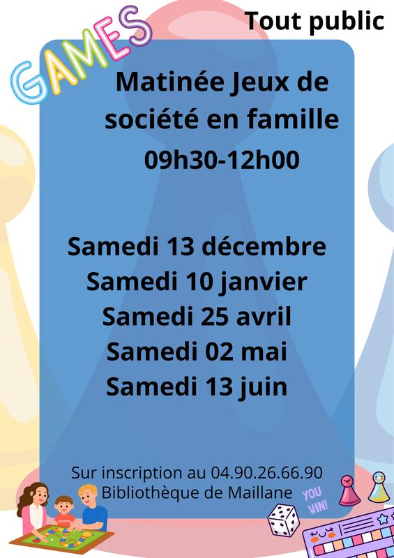 Matinée jeux de société en famille décembre