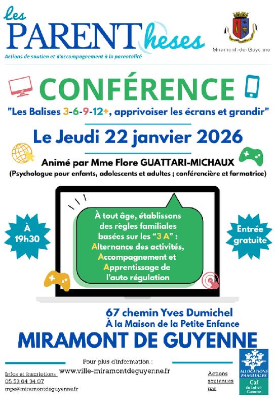 Atelier parenthèse : Conférence : les balises 3-6-9-12+, apprivoiser et grandir