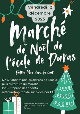 Marché Noël avec Ape à l'école de Duras