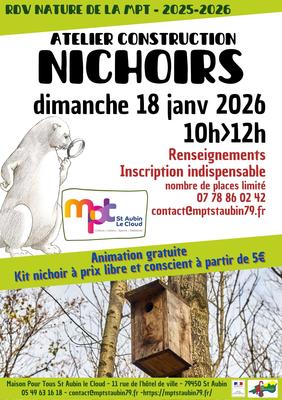 Rendez-vous nature de la Mpt : Atelier construction de nichoirs
