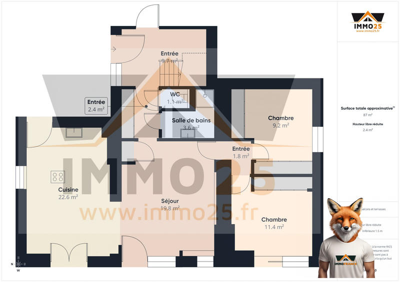 Appartement - 80 m² - 4 pièces