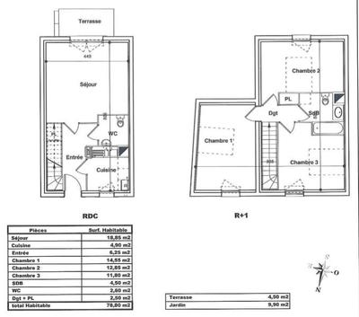 Maison - 79 m² - 4 pièces