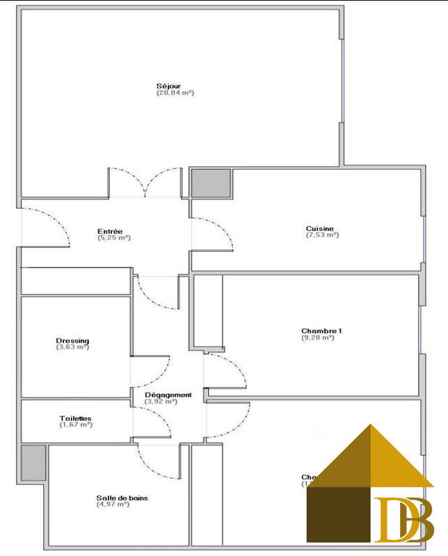 Appartement - 68 m² - 3 pièces