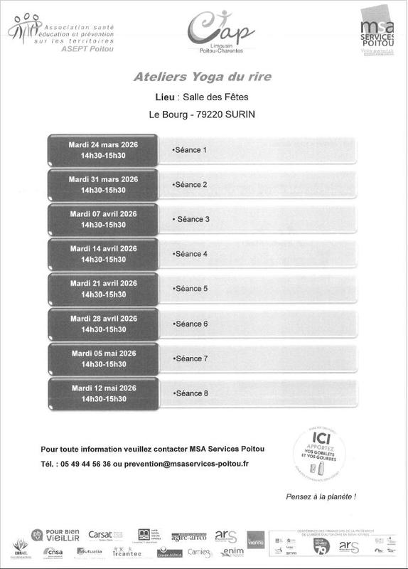 Ateliers : yoga du rire