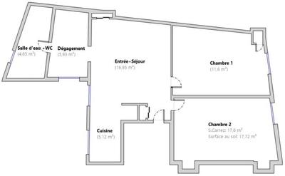 Appartement - 61 m² - 4 pièces