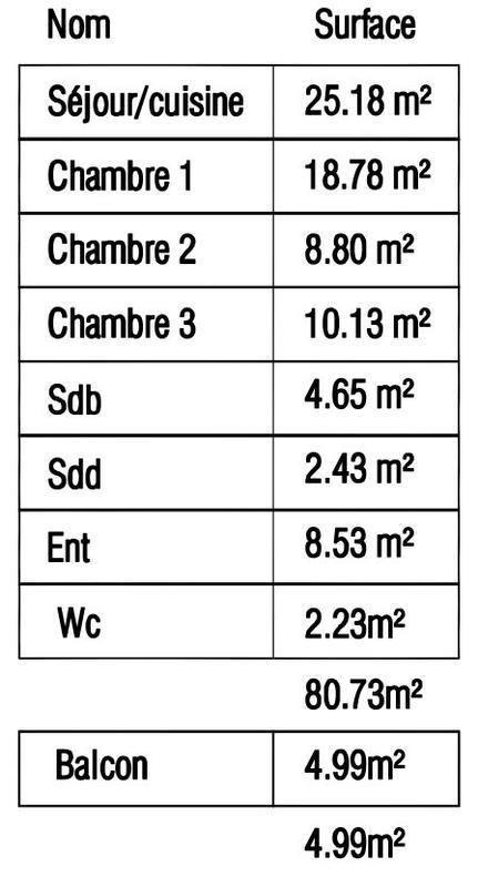 Appartement - 81 m² - 4 pièces
