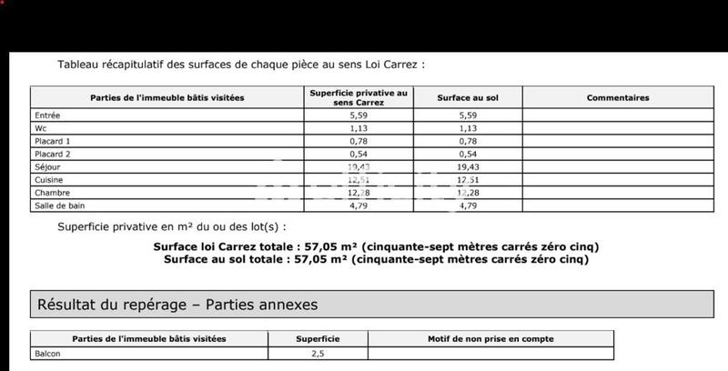 Appartement - 57 m² - 3 pièces