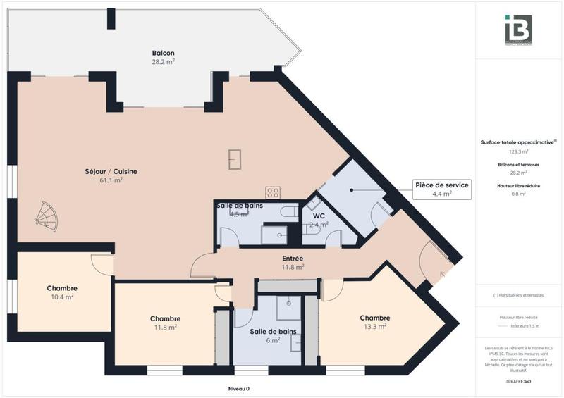 Appartement - 130 m² - 4 pièces